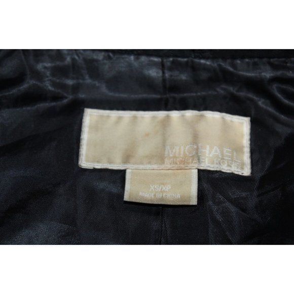 Michael Kors Leather Full Zip Studded Motorcycle Jacket Moto Biker Black Size XS - Picture 6 of 9